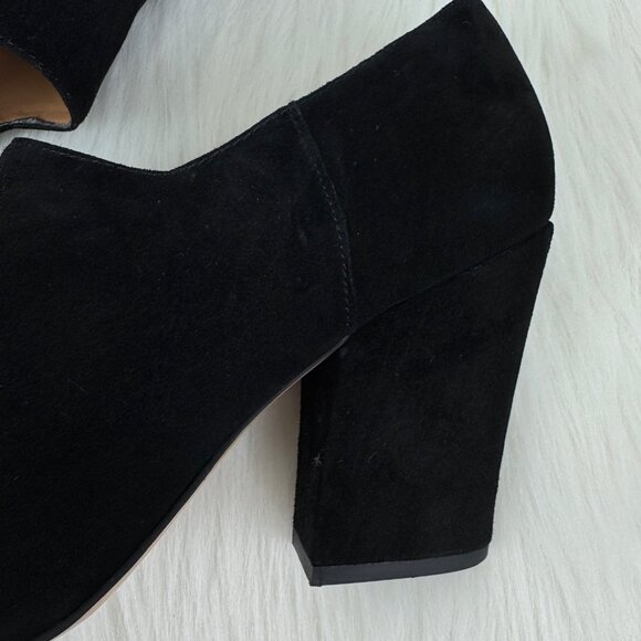 Franco Sarto Bassett Genuine Suede Low Ankle Block Heel Boot Bootie Black Size 9 - Picture 11 of 13
